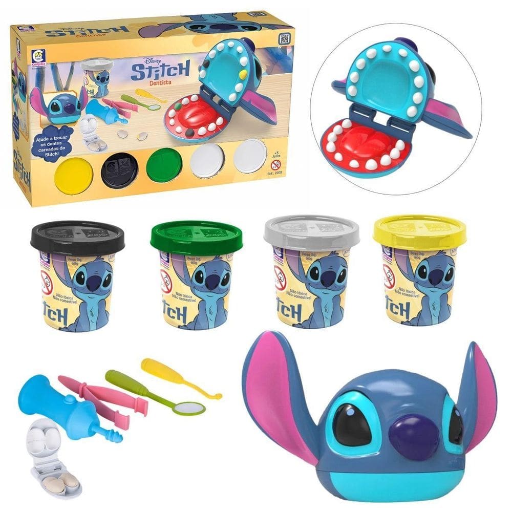 Brinquedo Massinha Modelar Disney Stitch Dentista - Cotiplás