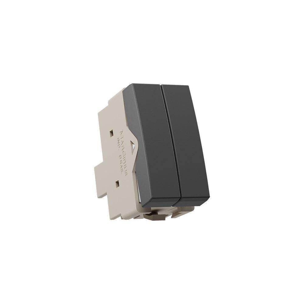 Módulo Interruptor Duplo Simples Margirius Sleek Colors 10A