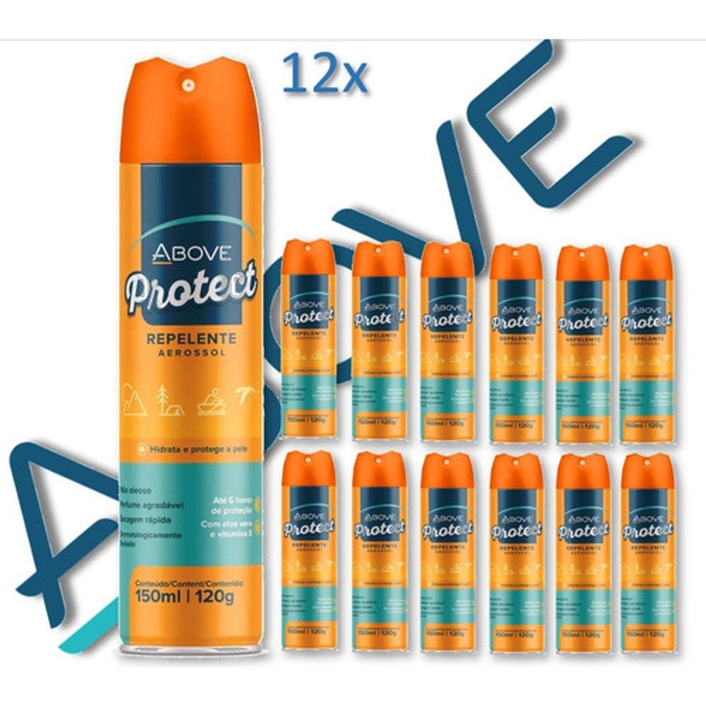 Kit 12 repelente protect spray inseto pernilongo 150ml above