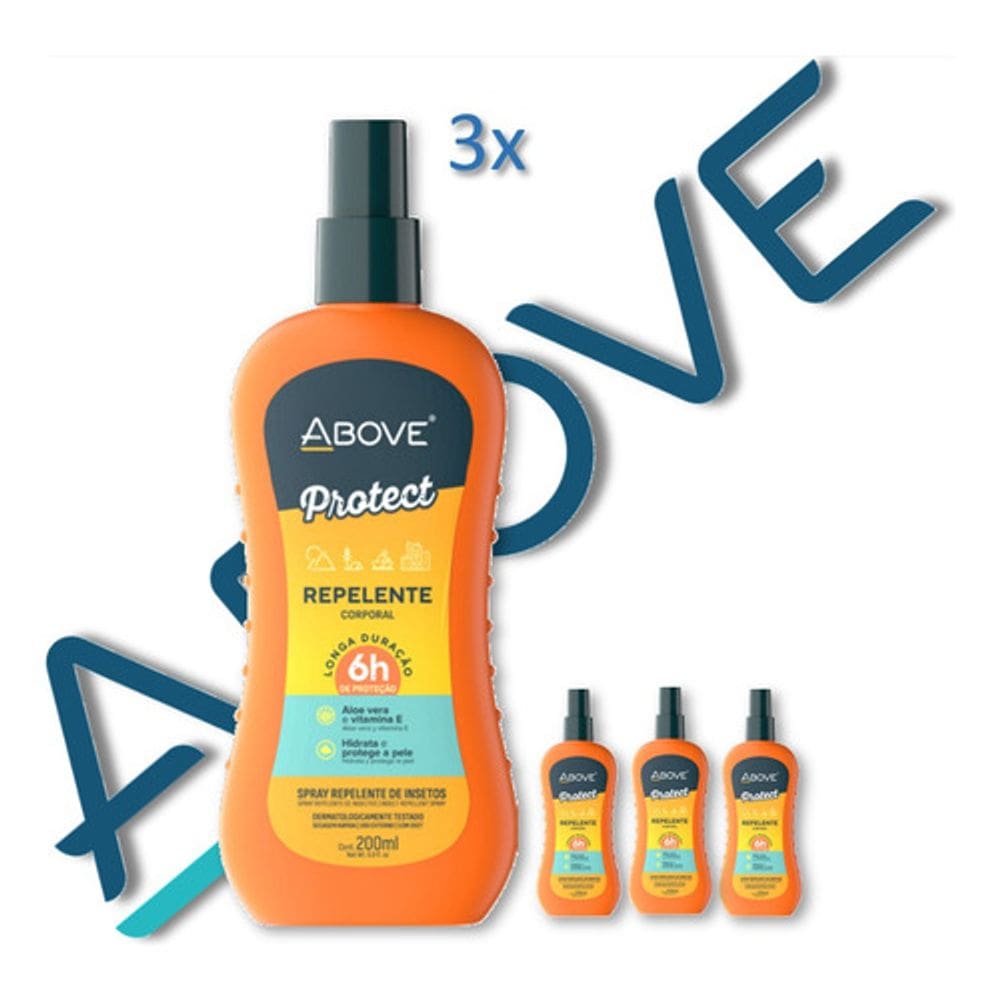 Kit 3 repelente de insetos above spray 100ml