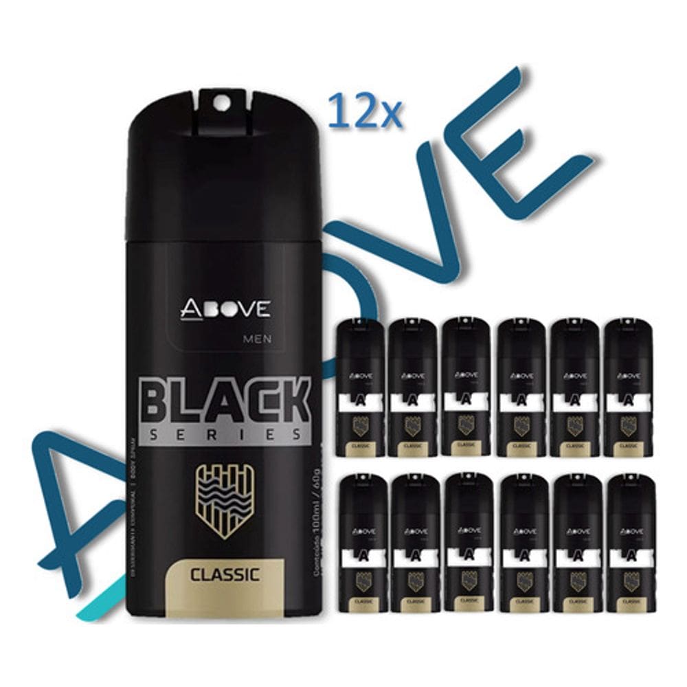Kit 12 desodorante aerosol men black series classic 100ml