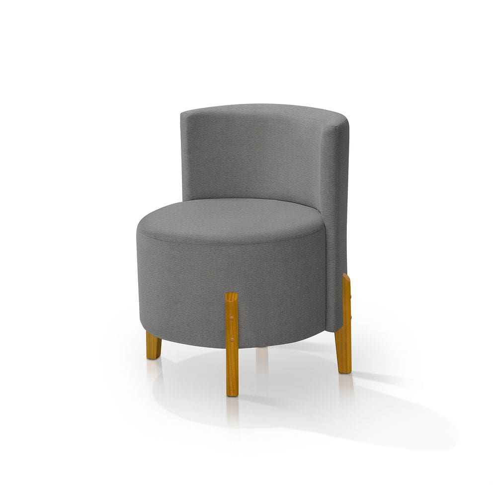 Kit 2 Poltronas Virginia Orgânica Retro Cinza Escuro Redenobre