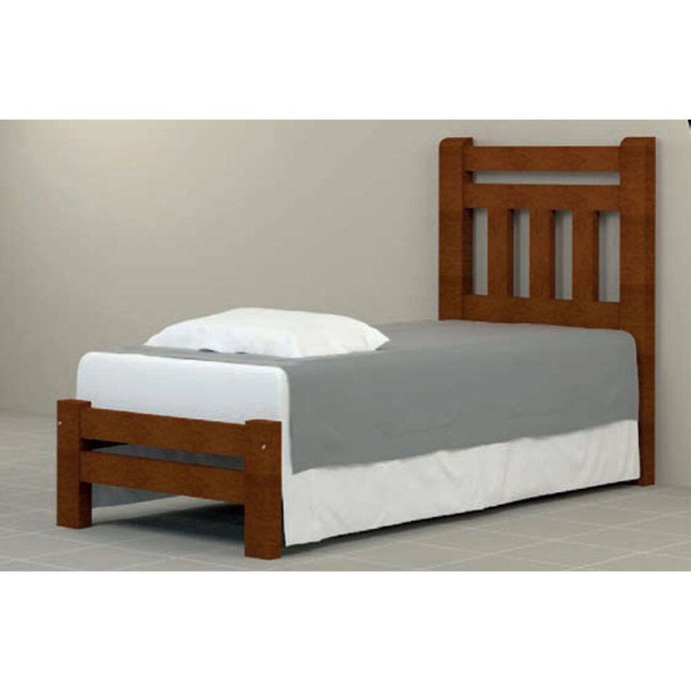 Cama de Solteiro Bari de Madeira Maciça Tauari