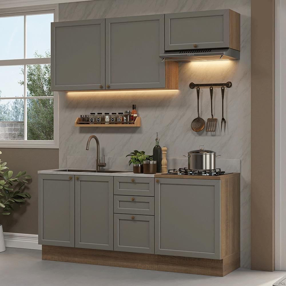 Armário de Cozinha Compacta 180 cm Vik Madesa 01