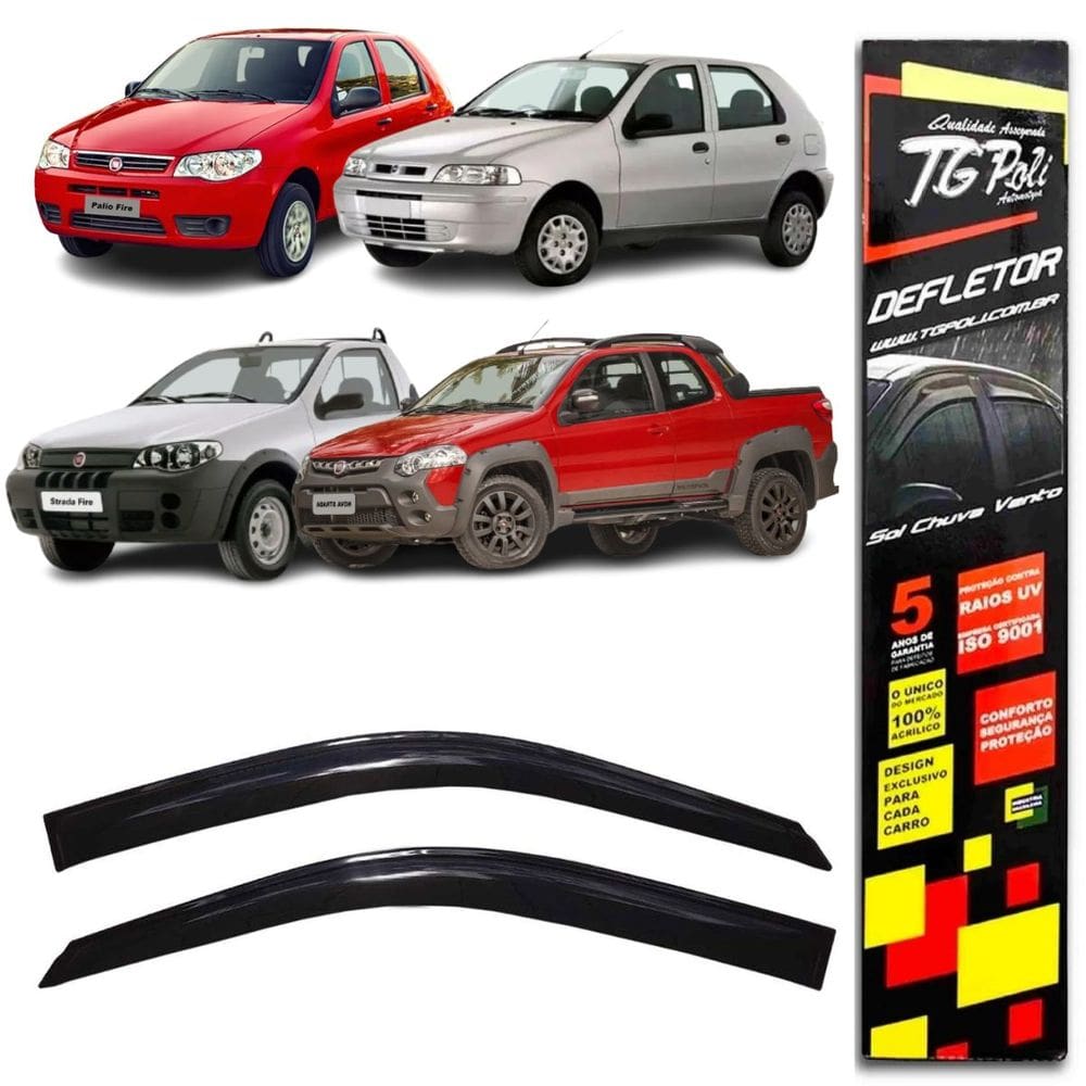 Calha De Chuva Auto Adesiva - Strada 1996 A 2020 / Palio 1996 A 2016 - 24.002
