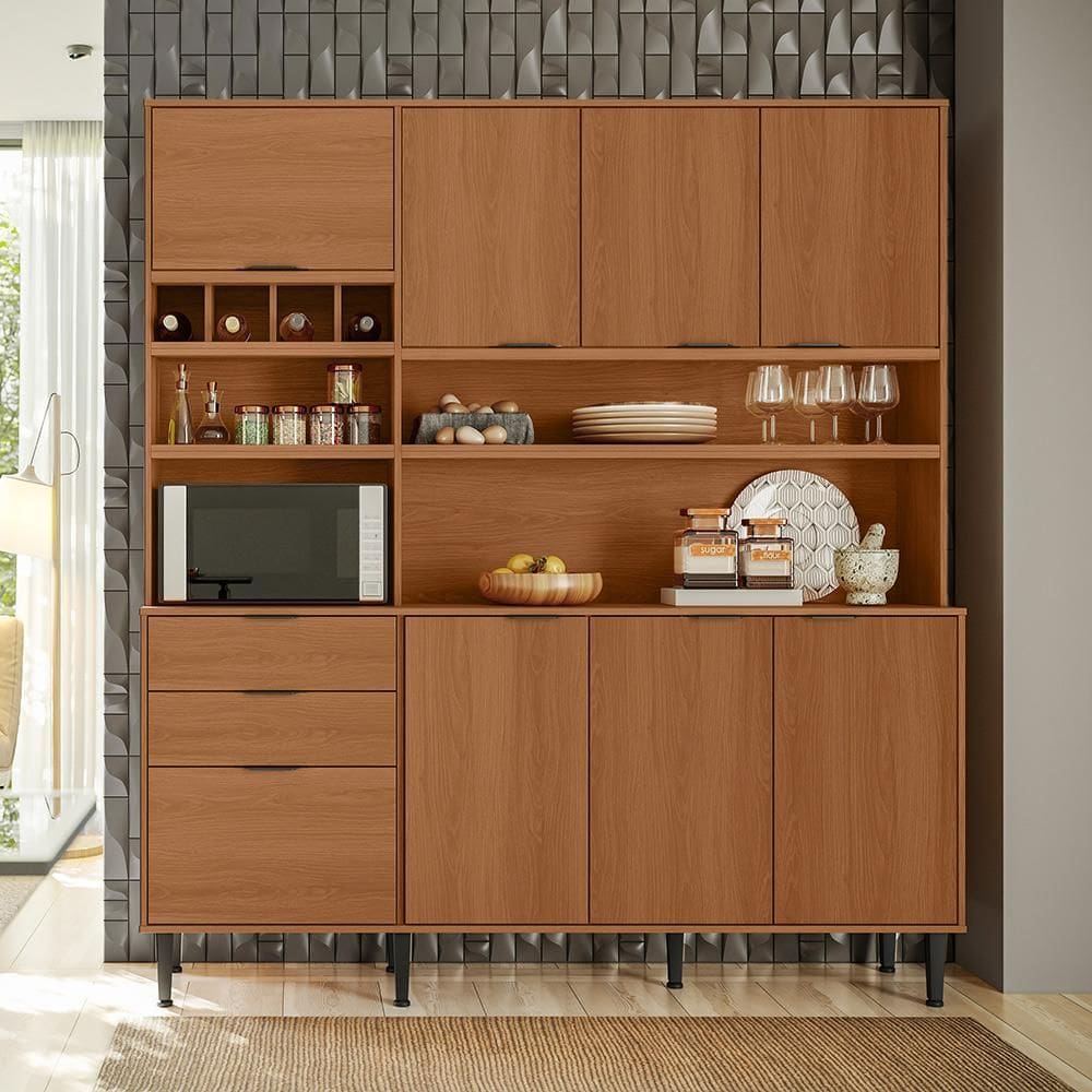 Kit Cozinha Compacta Viena Lukaliam 8 Portas 2 Gavetas