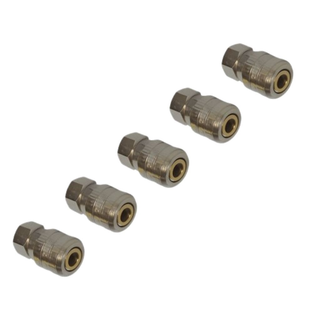 Kit 5 Unidades Engate Rápido Fêmea 1/4 Para Compressor