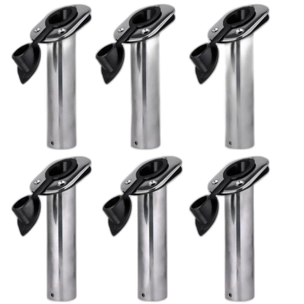 Kit 6 Porta Caniço Inox Reforçado Inclinado Tampa Em Nylon