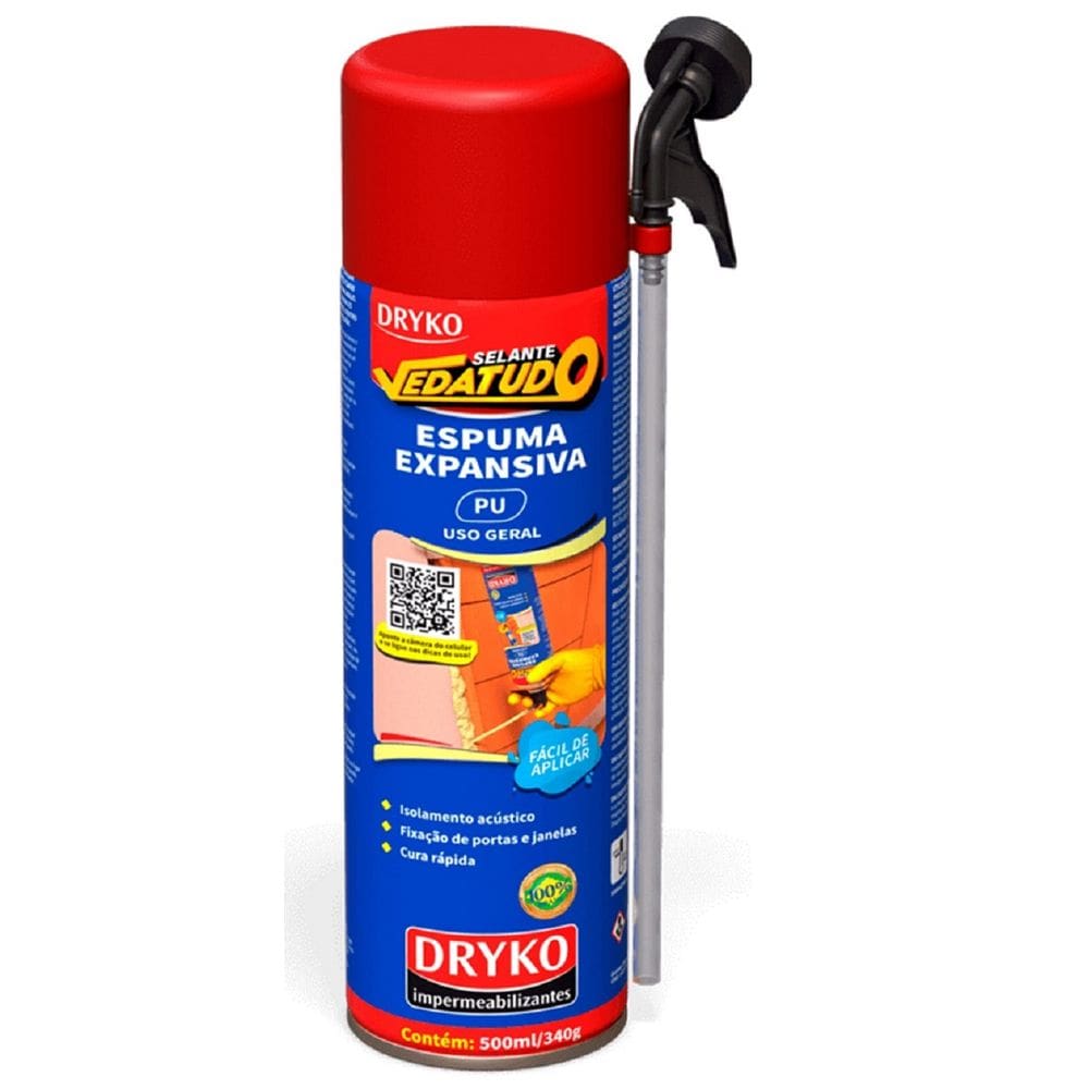 Espuma Expansiva Selante DRYKO 500ML/340G Vedatudo