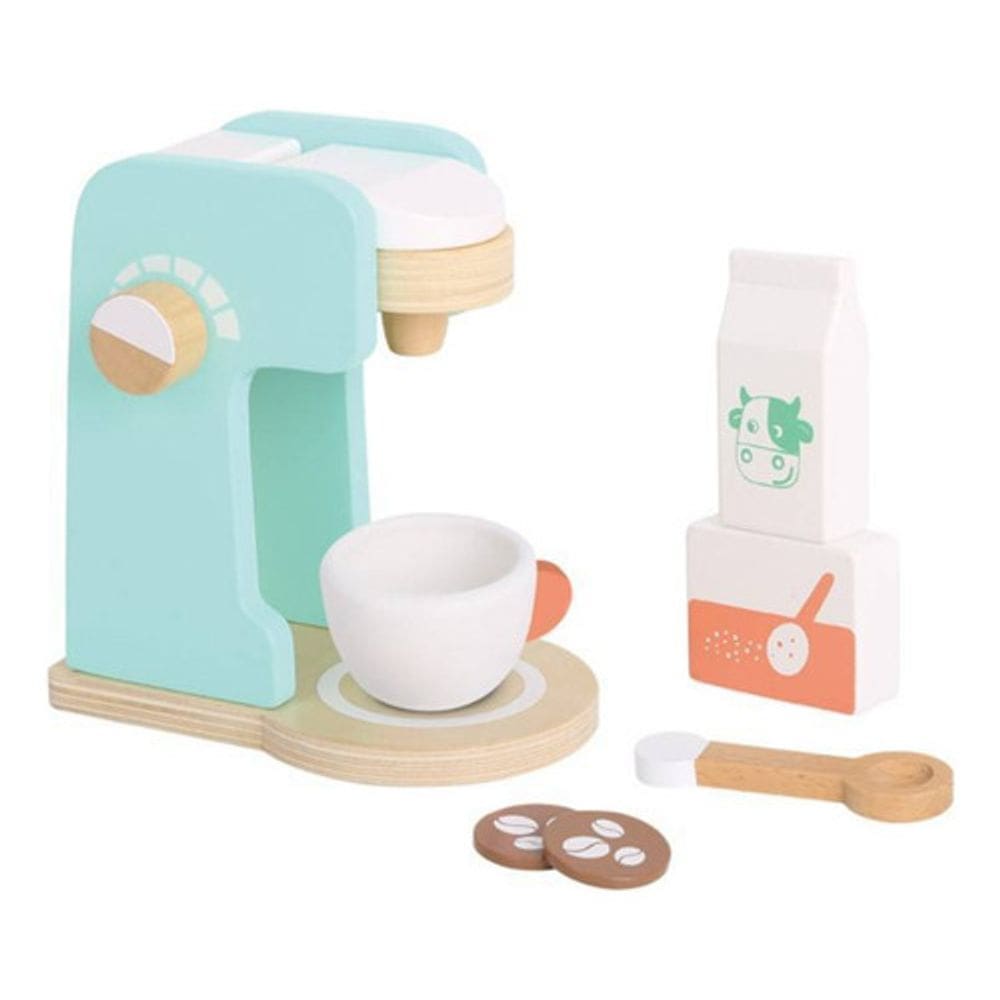 Cafeteira brinquedo infantil didático madeira 7pç tooky toy