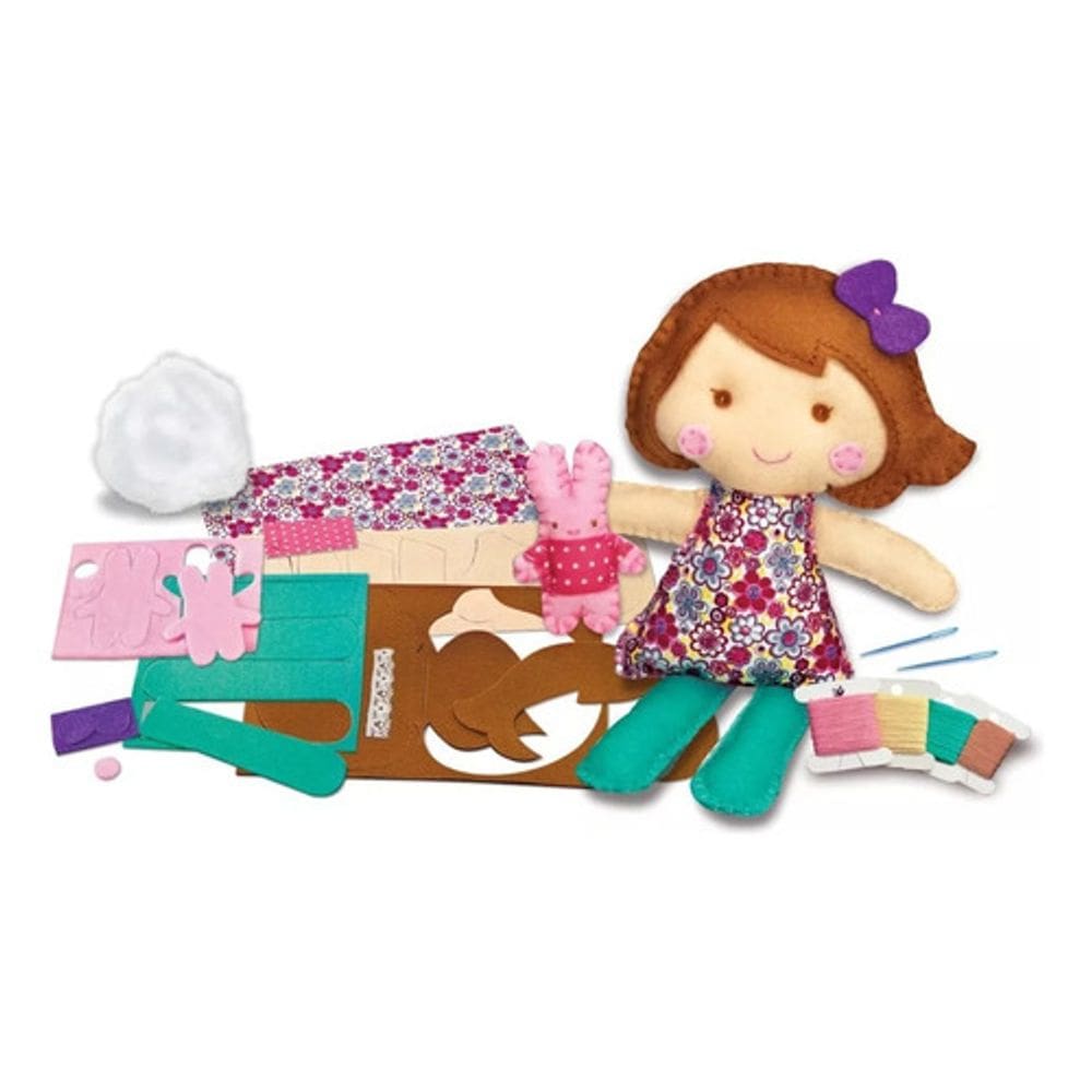 Costure boneca e coelhinho feltro ponto a 30cm doll and pet