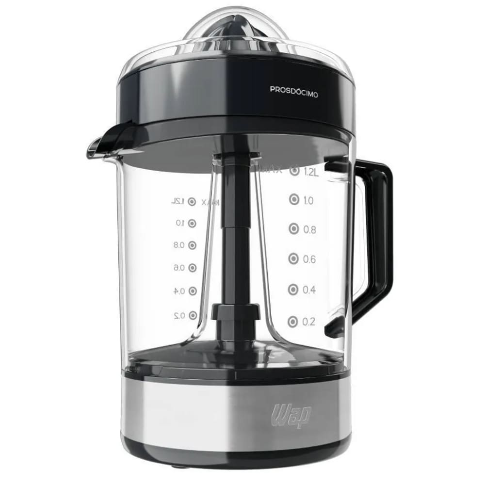 Espremedor de Frutas 1.2L Wap 1200W Desmontavel Inox Preto 127V