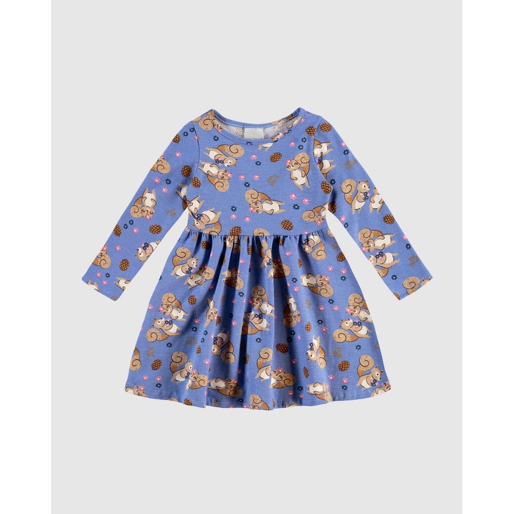 Vestido Manga Longa Estampado Algodão Malwee Ref. 0126233