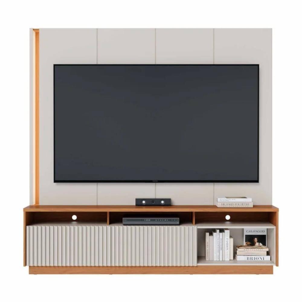 Estante Home para Tv até 75 Polegadas com Led 2 Portas Jordão Freijó e Off