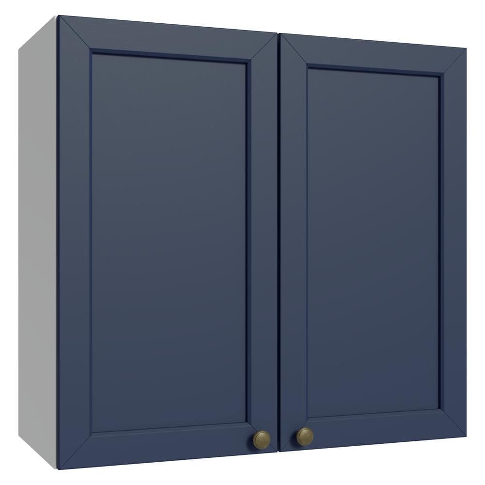 Armário Aéreo 70 cm 2 Portas Branco/Azul Vik Madesa