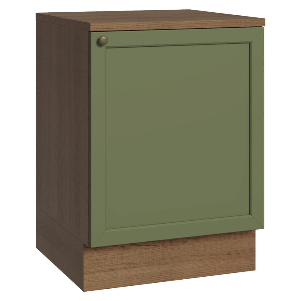 Balcão de Cozinha 60 cm 1 Porta Rustic/Verde Vik Madesa
