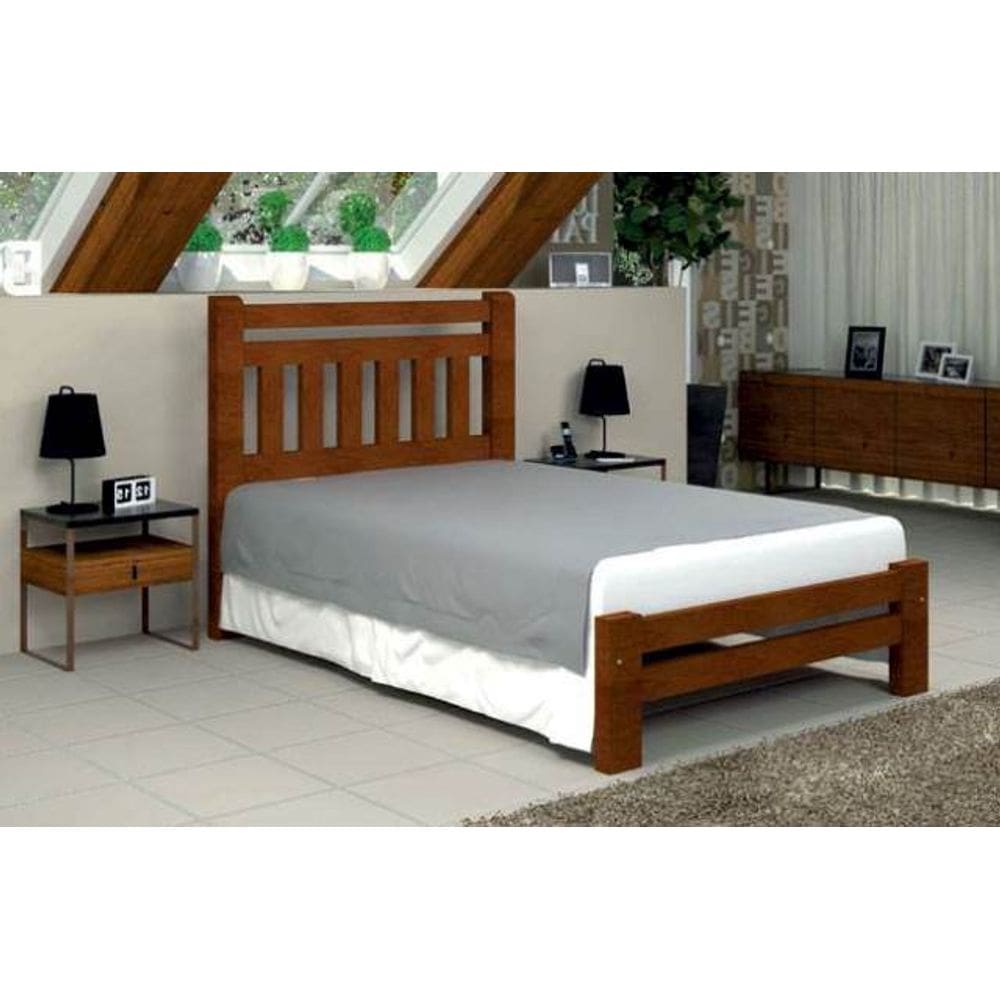 Cama de Casal Bari de Madeira Maciça Tauari