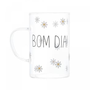 Kit 2 Canecas de Vidro Borossilicato Bom Dia 280ml - Wolff