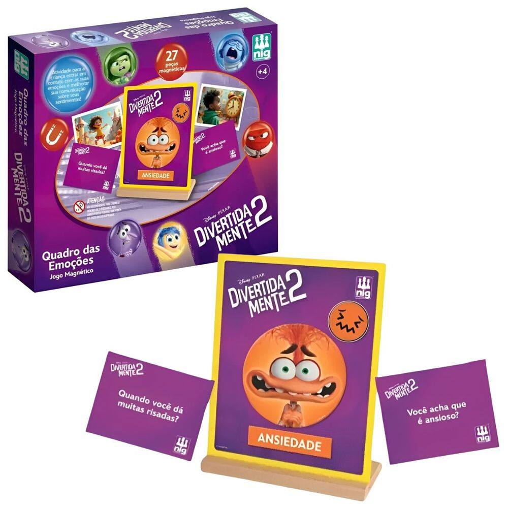 Jogo Infantil Quadro das Emoções Divertidamente 2 Com 45 Peças Magnéticas
