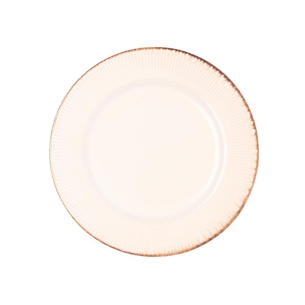 Prato Raso de Cerâmica Linear Branco 27cm - Lyor