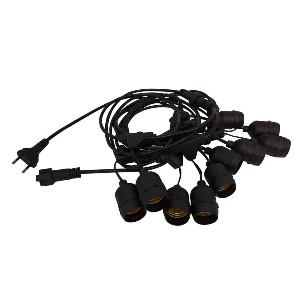 Cordão (Varal) LED E27 para 10 lâmpadas Preto