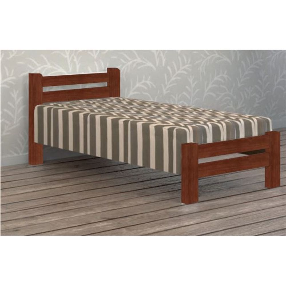 Cama de Solteiro Piazza de Madeira Maciça Tauari
