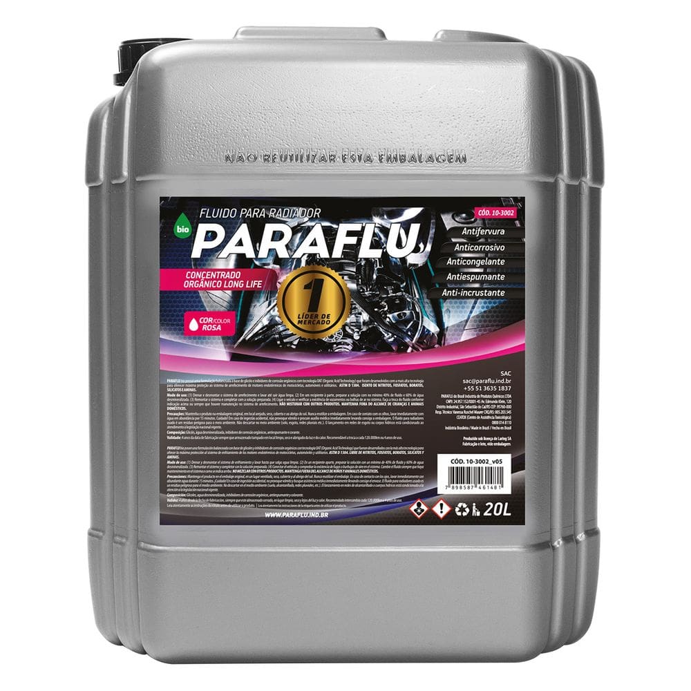 Aditivo Para Radiador Fluido Bio Organico Concentrado Long Life Rosa 20 Litros - Paraflu 10-3002