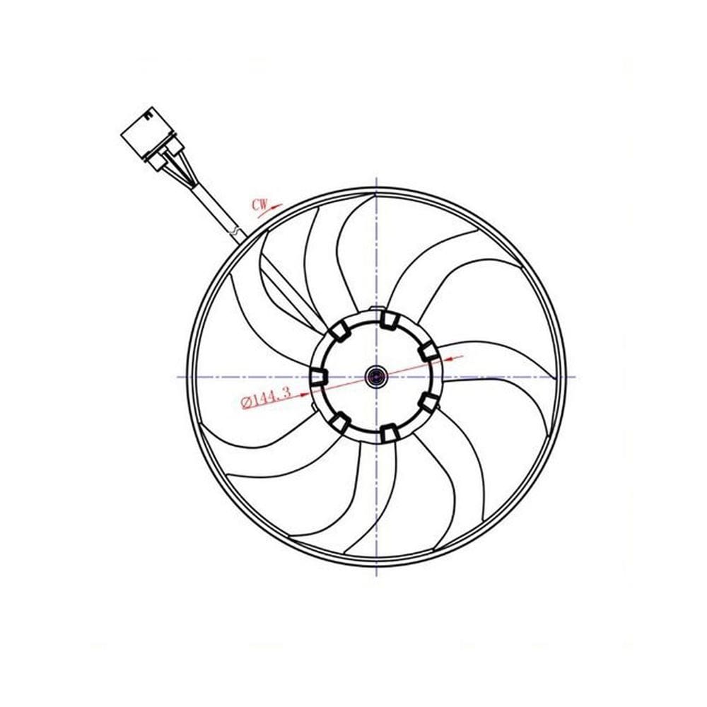 Ventoinha E.Ventila - A3 2007 A 2010 / Amarok 2011 A 2012 / Jetta 2011 A 2013 / Passat 2006 A 2008 / S3 2007 A 2011 - Pi301088