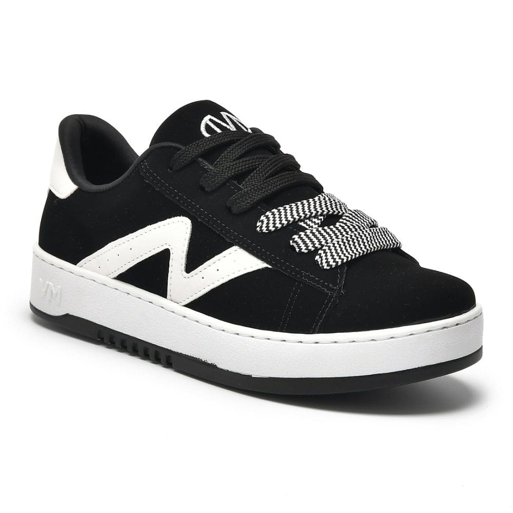 Tênis Via Marte 069-007-01 Feminino - Preto/Branco