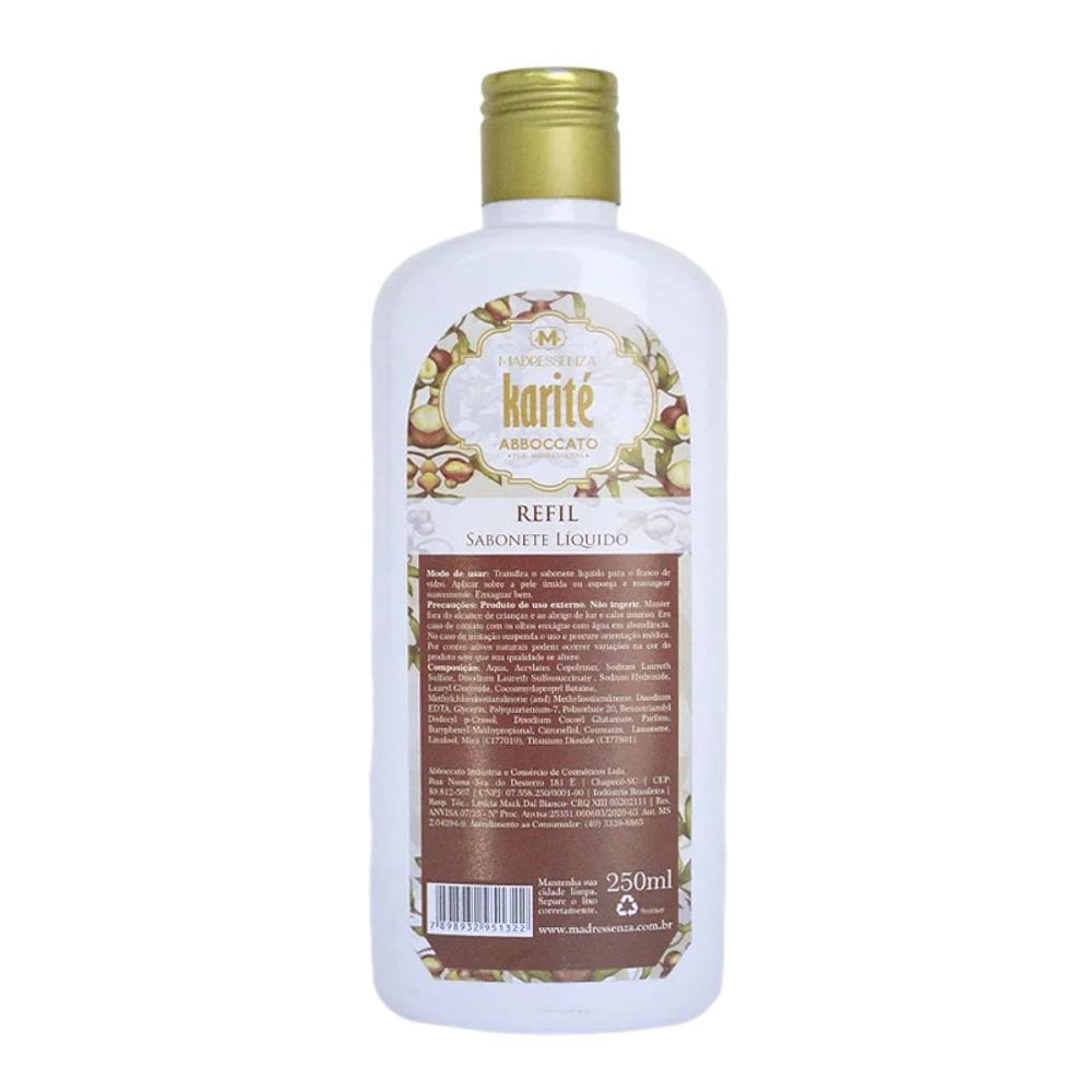Refil Sabonete Líquido Karité Madressenza 250ml