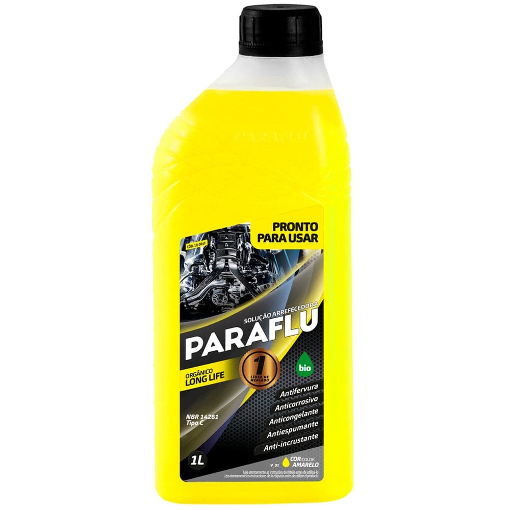 Aditivo Para Radiador Bio orgânico Pronto uso Fluido Long Life Amarelo 1 Litro - Paraflu 10-3047