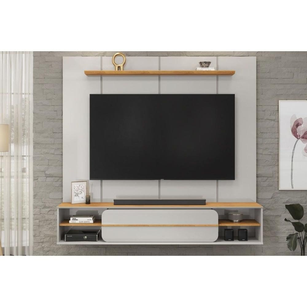 Painel Home p/ TV até 70 Pol Alana 169x180cm Bali/Cedro - DJ Móveis