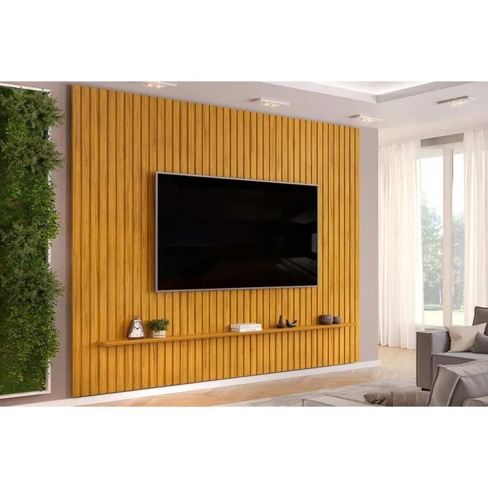 Painel Home p/ TV Trento 273x240cm Cedro - DJ Móveis