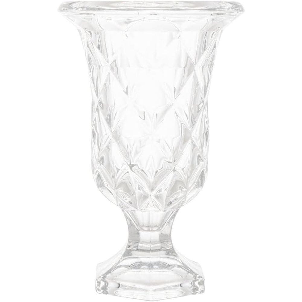 Vaso Cristal Diamond 15x25cm Flores Decoração Coleção Mesa