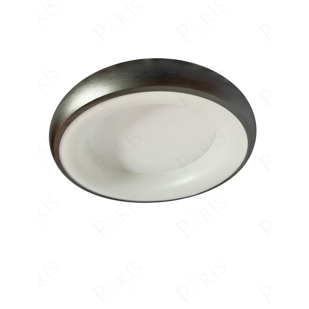 Plafon Redondo Cinza Escovado 41cm Led 22W 3 em 1 Bivolt 15766-PL