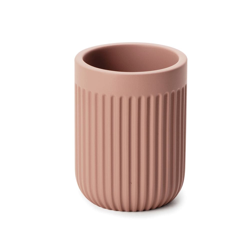 Copo Porta Escova de Dente em Cimento Rosa 10cm 15734 Mart