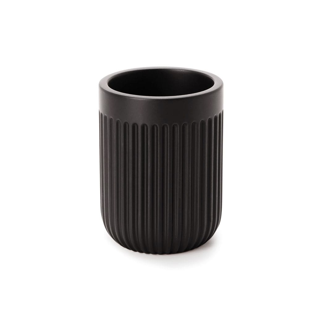 Copo Porta Escova de Dente em Cimento Preto 10cm 15731 Mart