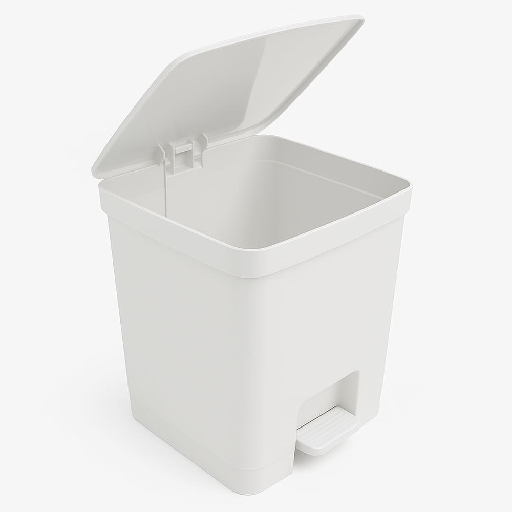 Lixeira Com Pedal 14 Litros de Plastico Flat Lisa Com Aro Porta Saco Livre de BPA Cozinha Banheiro