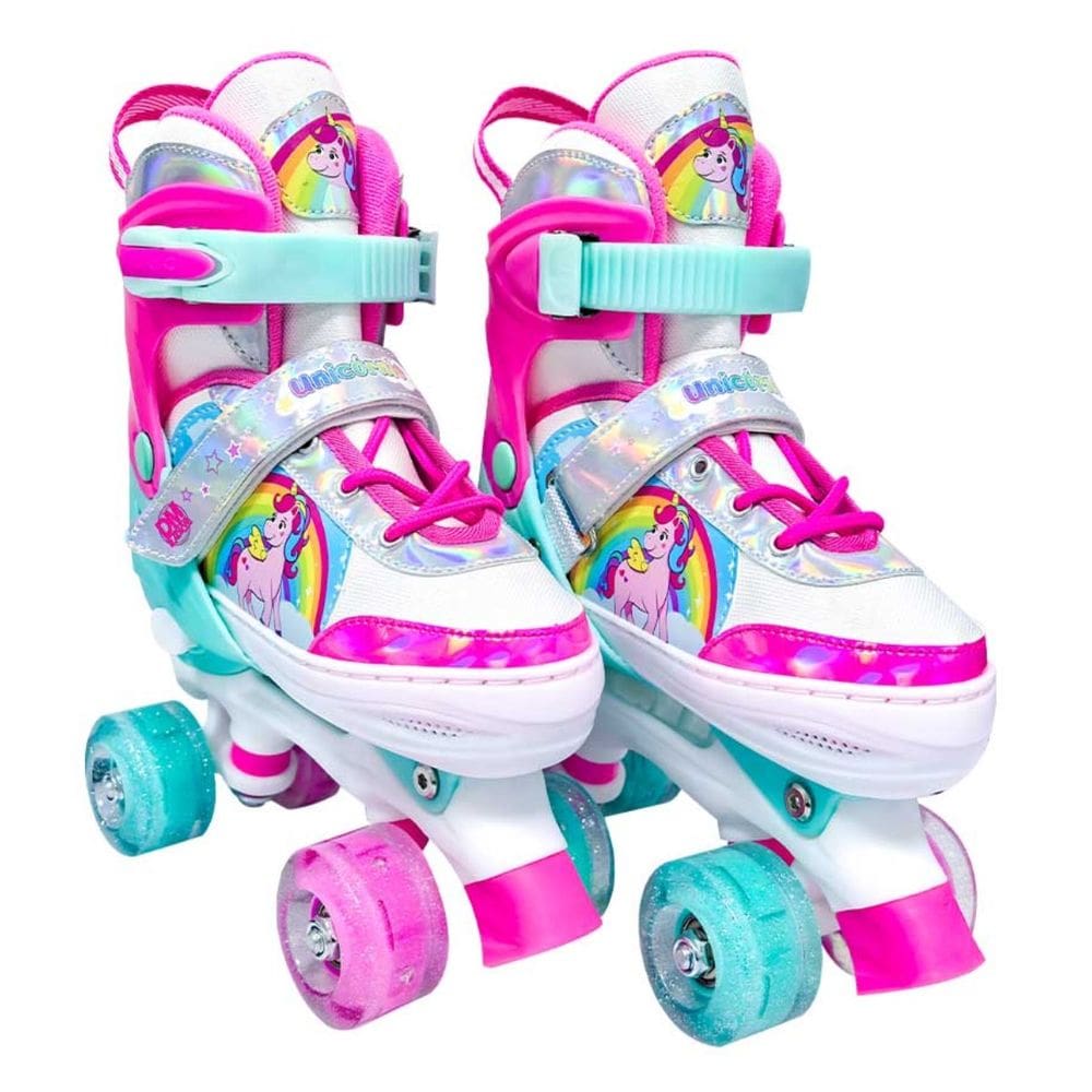 Patins Unicórnio 4 Rodas Quad Lindo Ajustável Tam 34 A 37