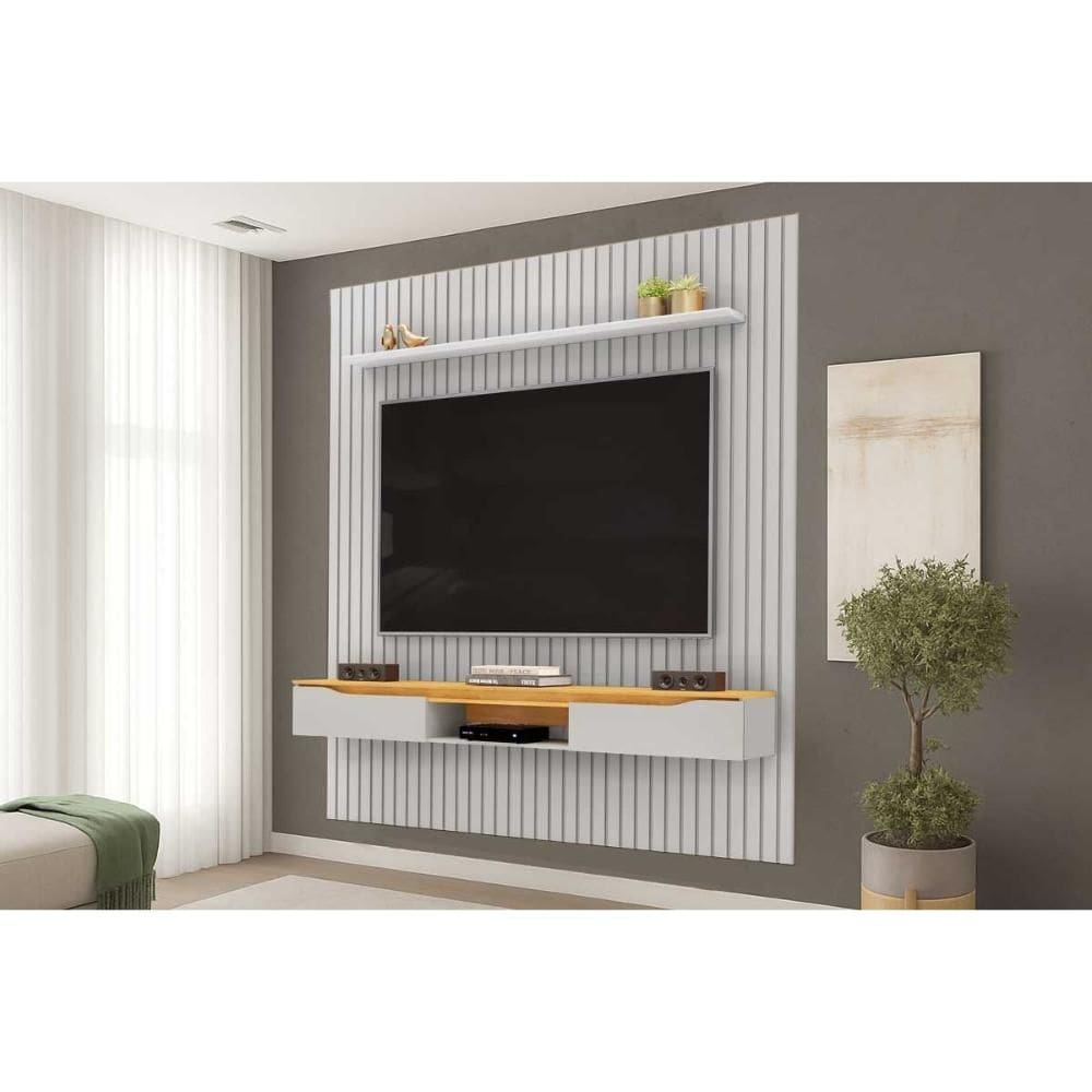 Home p/ TV Isac 223x240cm Bali/Cedro - DJ Móveis
