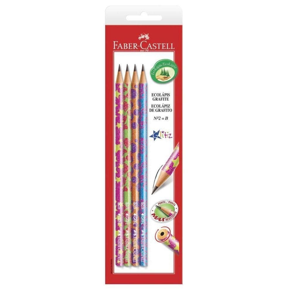 Ecolápis Grafite Glitz 4 Unidade-SM/935GLIN - Faber Castell