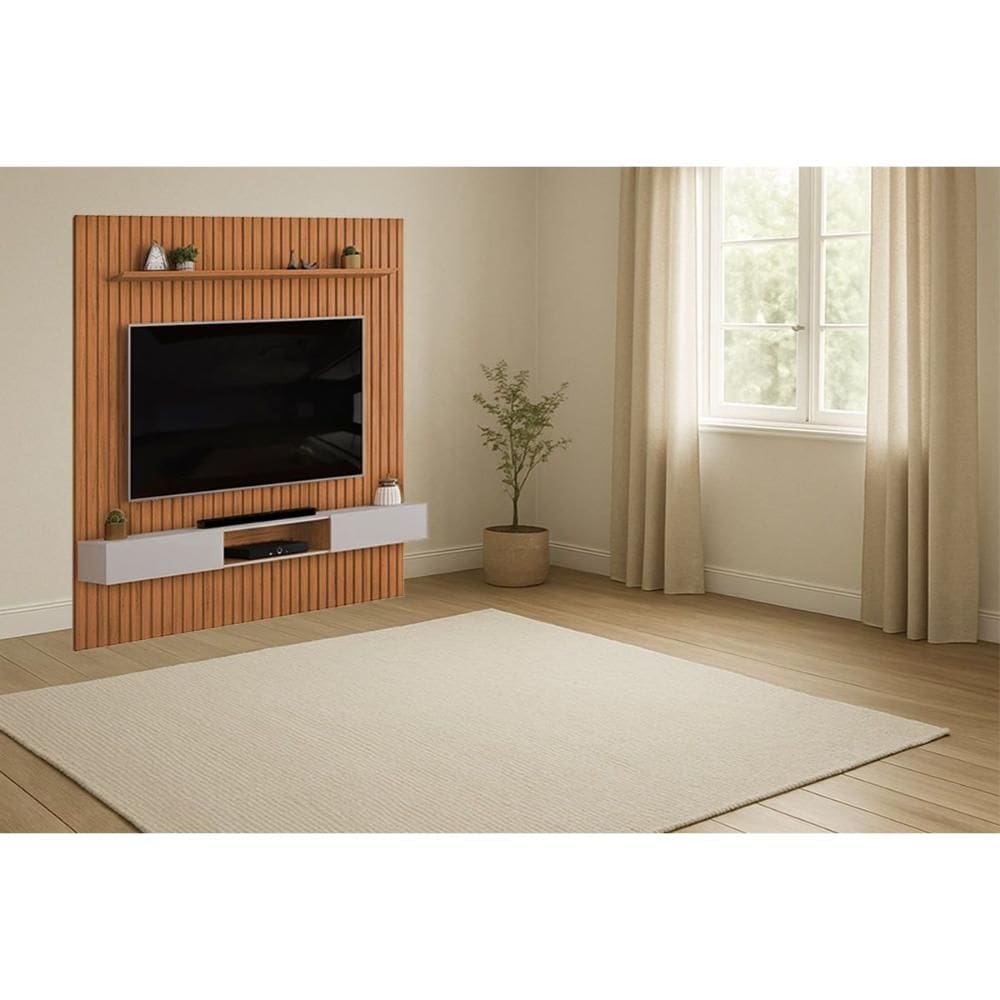 Home p/ TV Trento 250x240cm Freijo/Off White - DJ Móveis