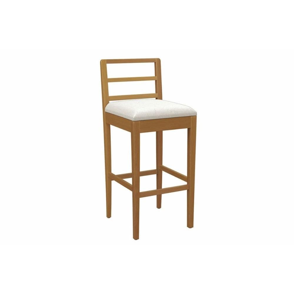 Banqueta de Cozinha Sofia Madeira Maciça 1BMM006CA 1 Un Carvalho/Linho Bege Caqui - Kappesberg