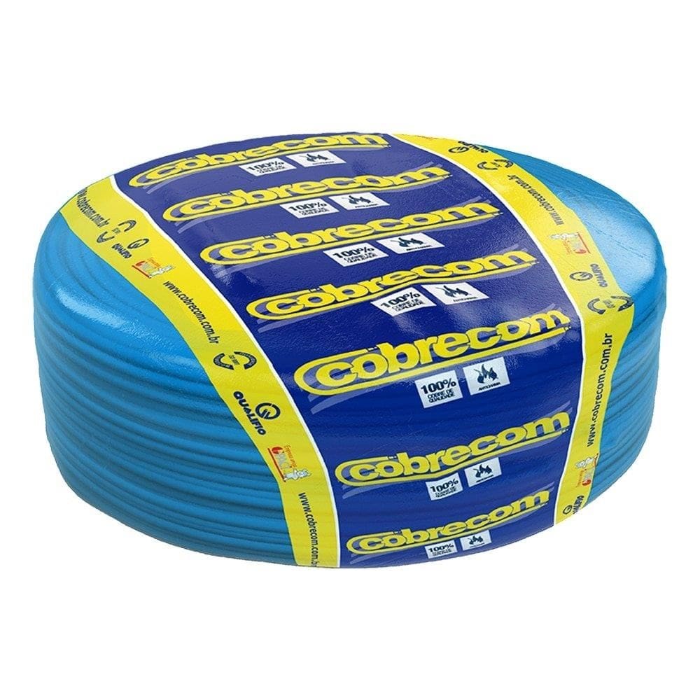 Cabo Flexível Cobrecom 16mmx100m Rolo 750V Azul