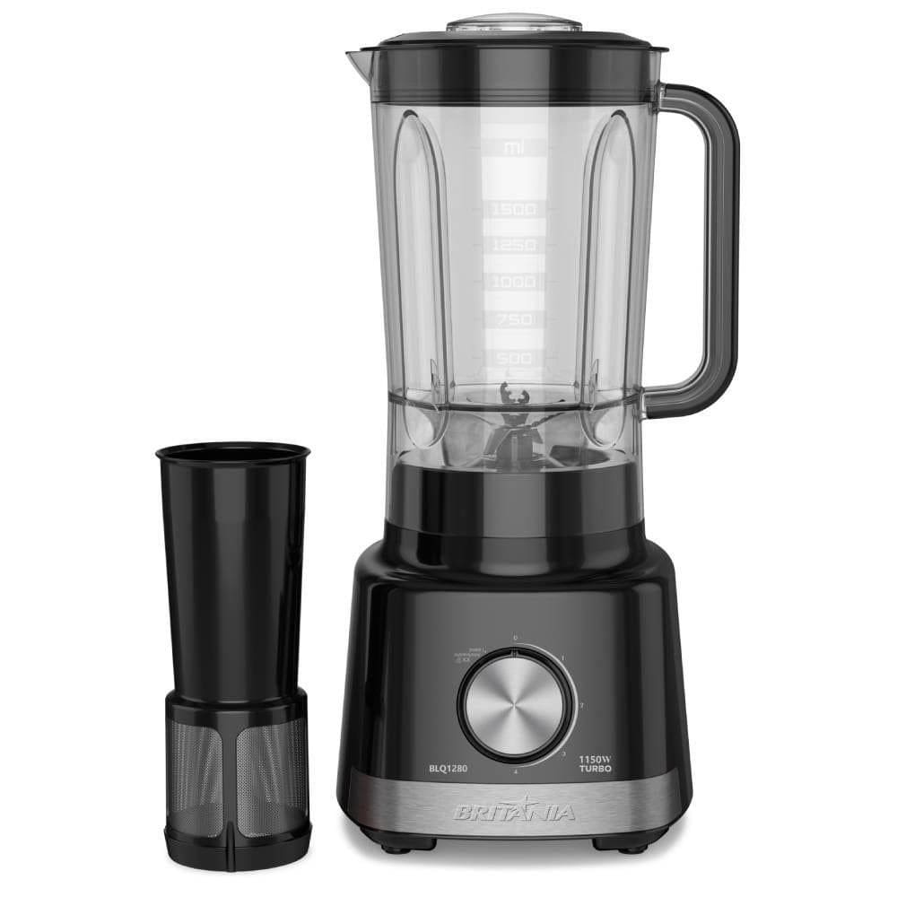 Liquidificador Britânia BLQ1280P, 2,7 Litros, 4 Velocidades + Pulsar, com Filtro, 1150W, Preto 220V