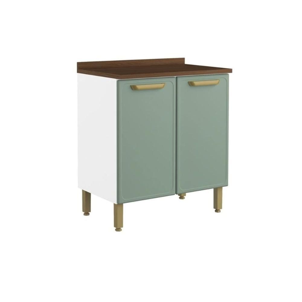 Gabinete de Cozinha Modulado c/ Tampo Bella 1 Porta 80cm Verde - Bertolini
