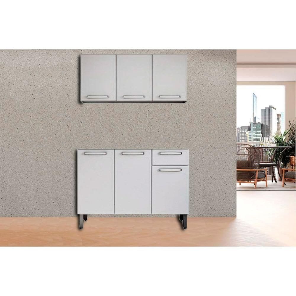 Cozinha Modulada Bertolini Evidence 2 Peças (1Aéreo+1Balcão) C2P07 Branco-Bertolini