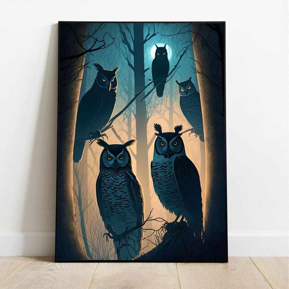 Placa/Quadro Decorativo Corujas 40X60Cm Ps 2Mm