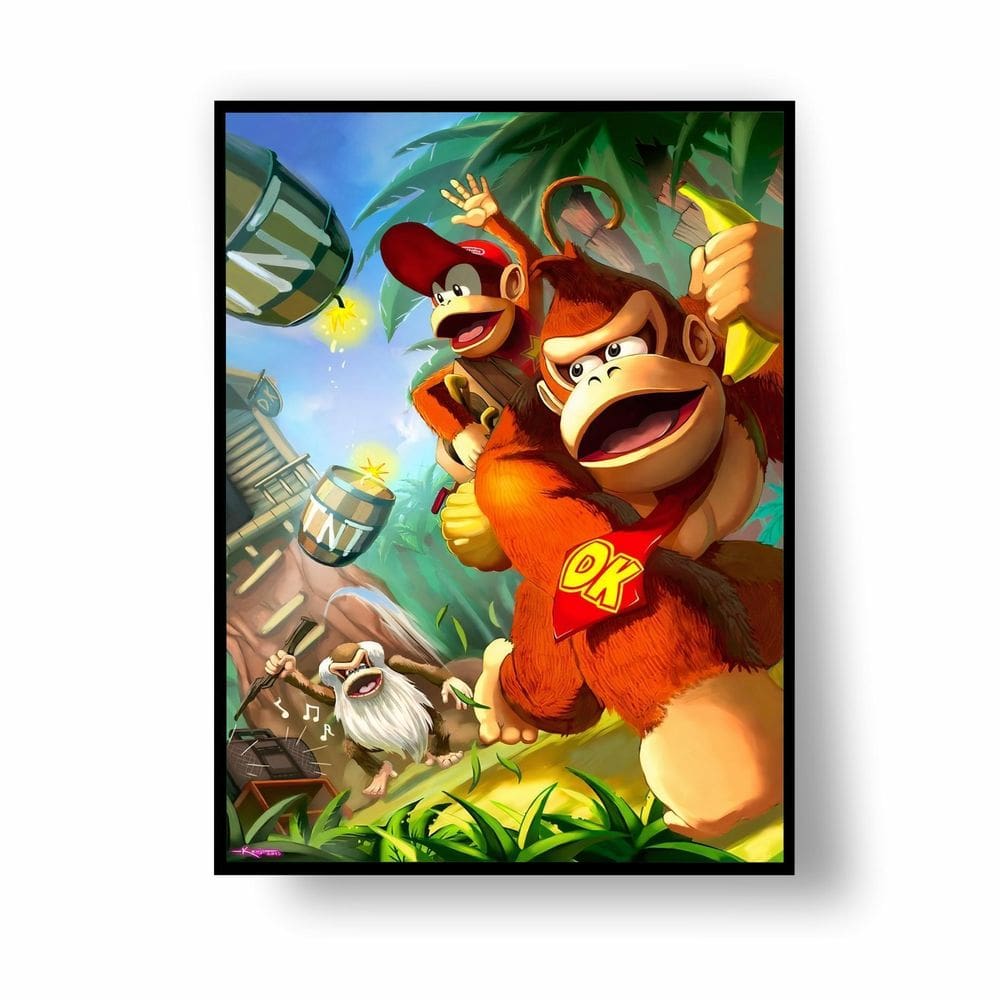 Placa/Quadro Decorativo Pintura Donkey Kong 40X60Cm Ps 2Mm