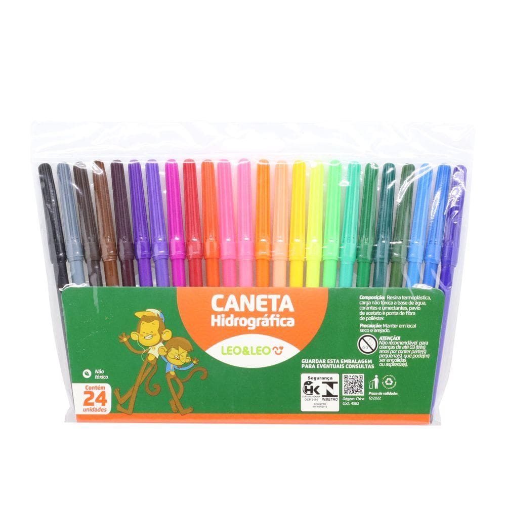 Caneta Hidrográfica 24 Cores - Leo & Leo
